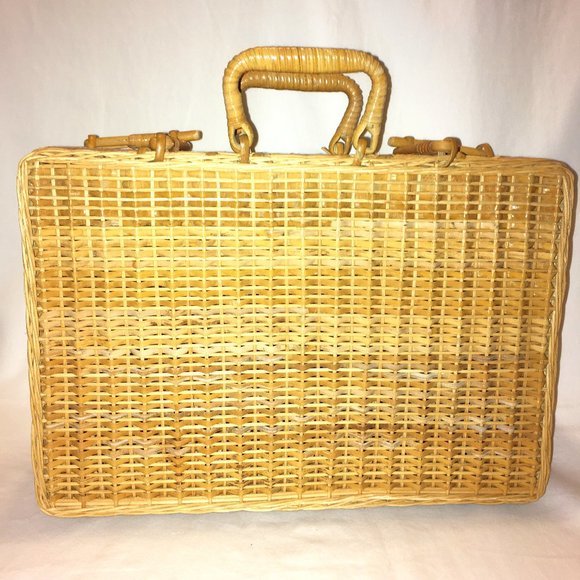 Vintage Wicker Suitcase or Picnic Basket